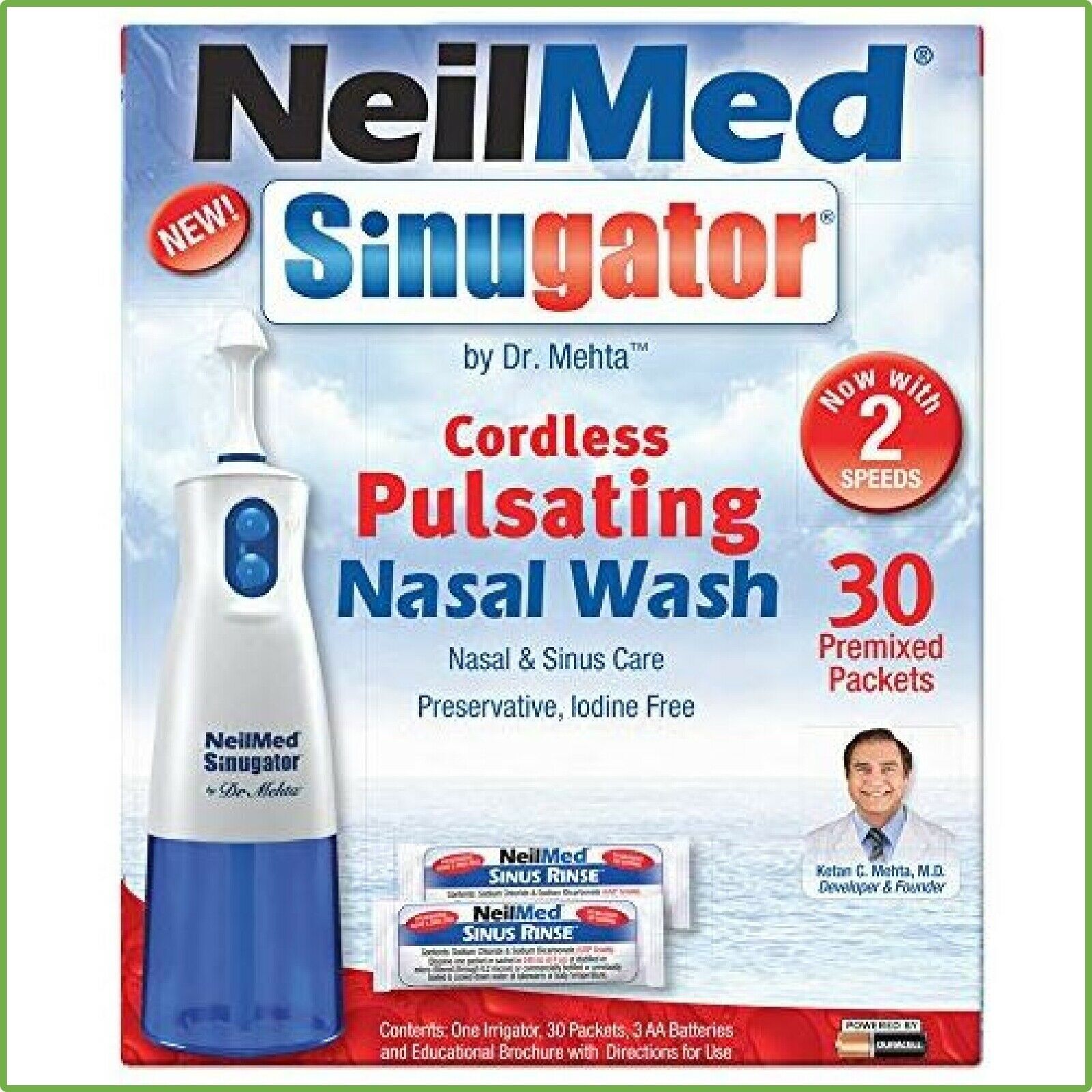 Sinugator Cordless Pulsating Post Nasal Drip Sinus Wash Health Care ...