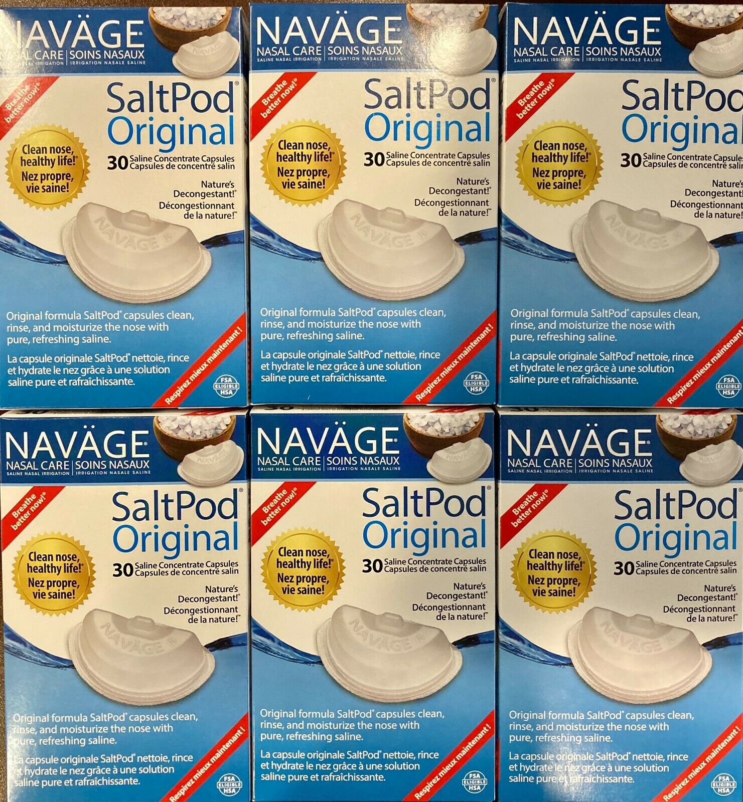 180 Factory Fresh Navage Salt Pods Use in the Navage Nasal System